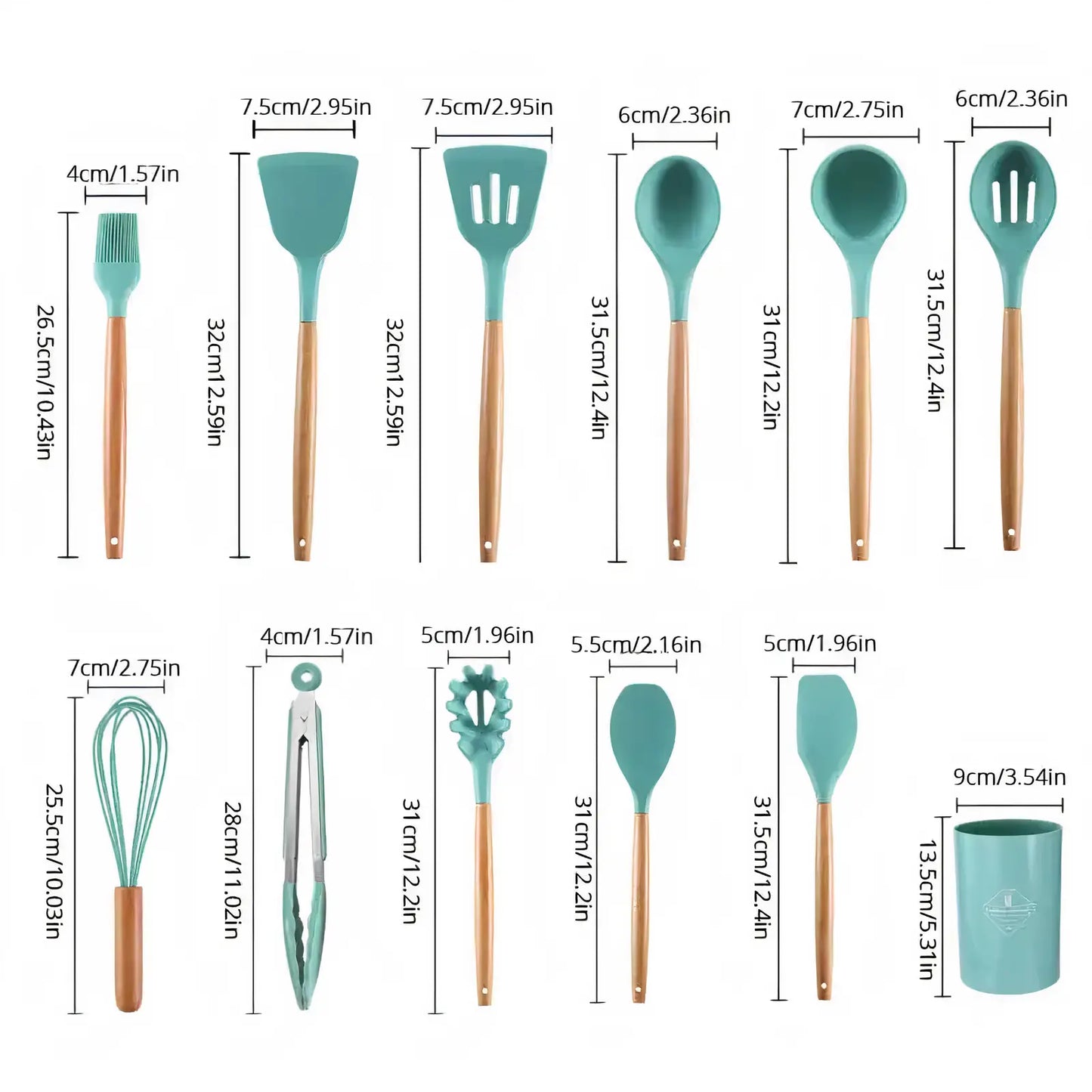 12-Piece Silicone Kitchen Utensil Set – Heat Resistant