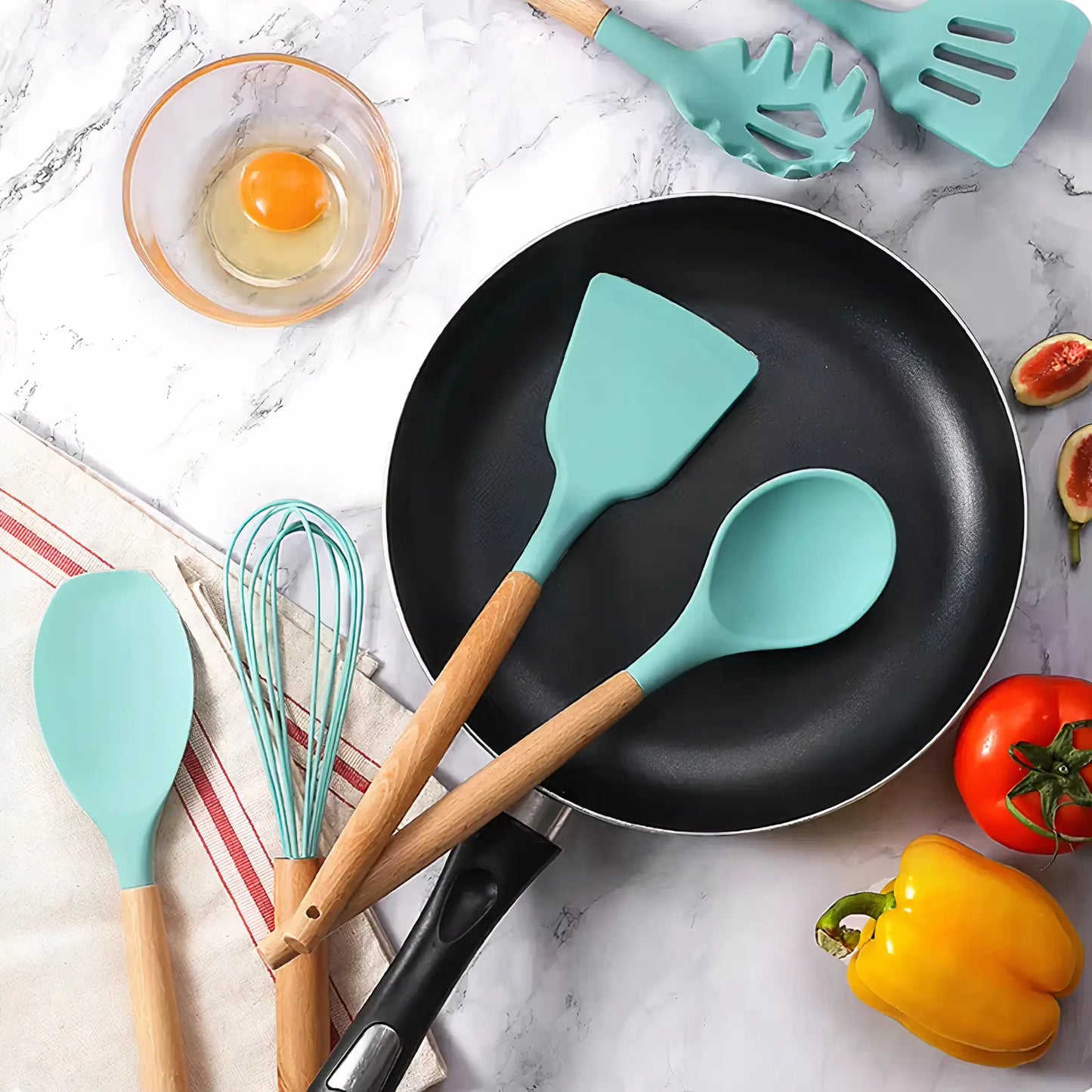 12-Piece Silicone Kitchen Utensil Set – Heat Resistant