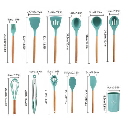 12-Piece Silicone Kitchen Utensil Set – Heat Resistant